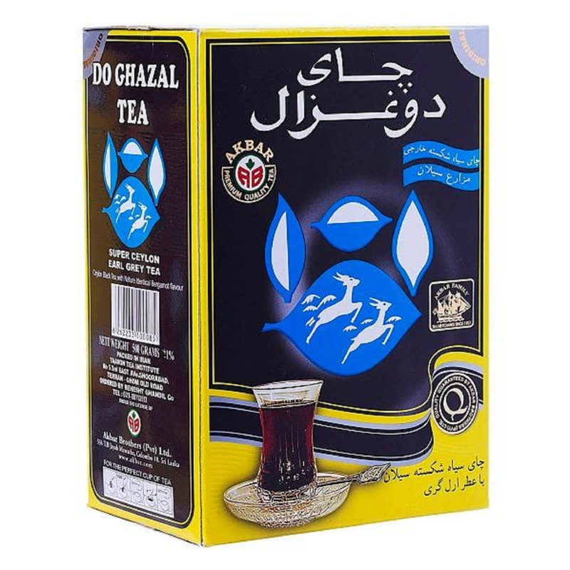 چای شکسته ممتاز سیلان ارل گری دو غزال وزن 500 گرم