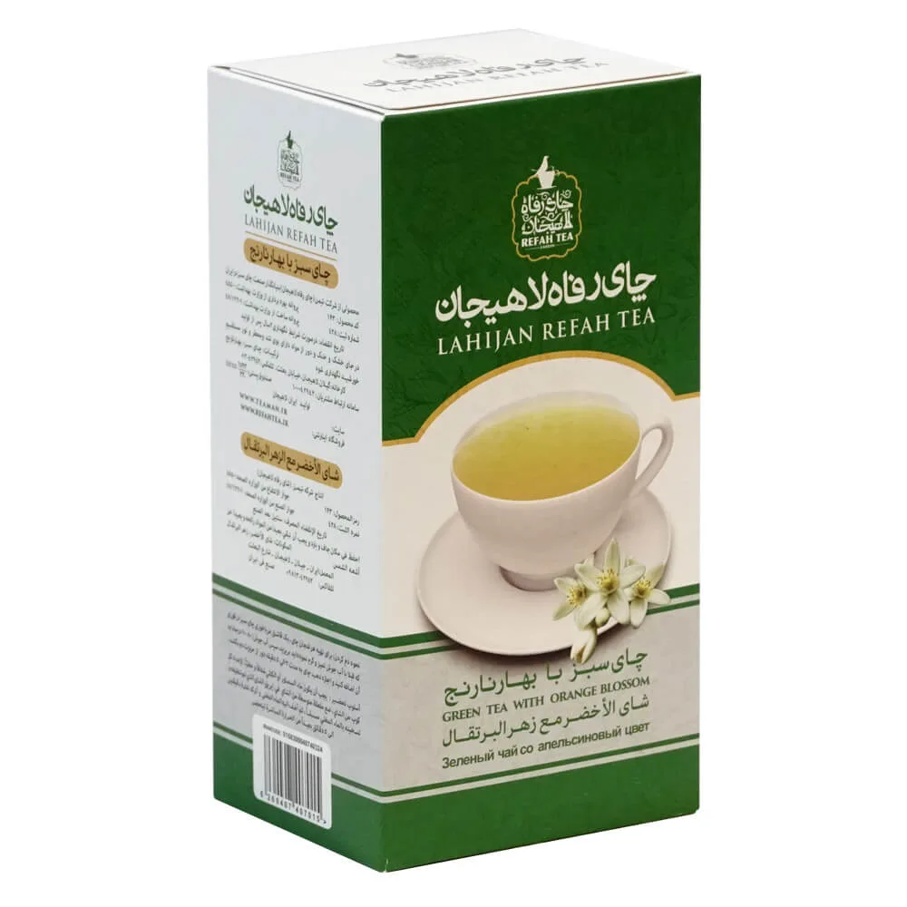 چای سبز کیسه ای رفاه لاهیجان با طعم بهارنارنج